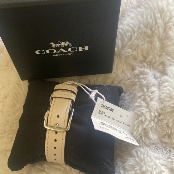 NWT Coach Watch with Taupe Leather Band - Picture 2 of 3